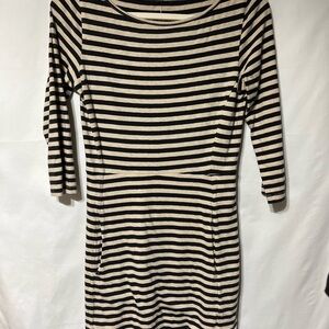 rag & bone Striped Long Sleeve Dress in‎ Black and Cream